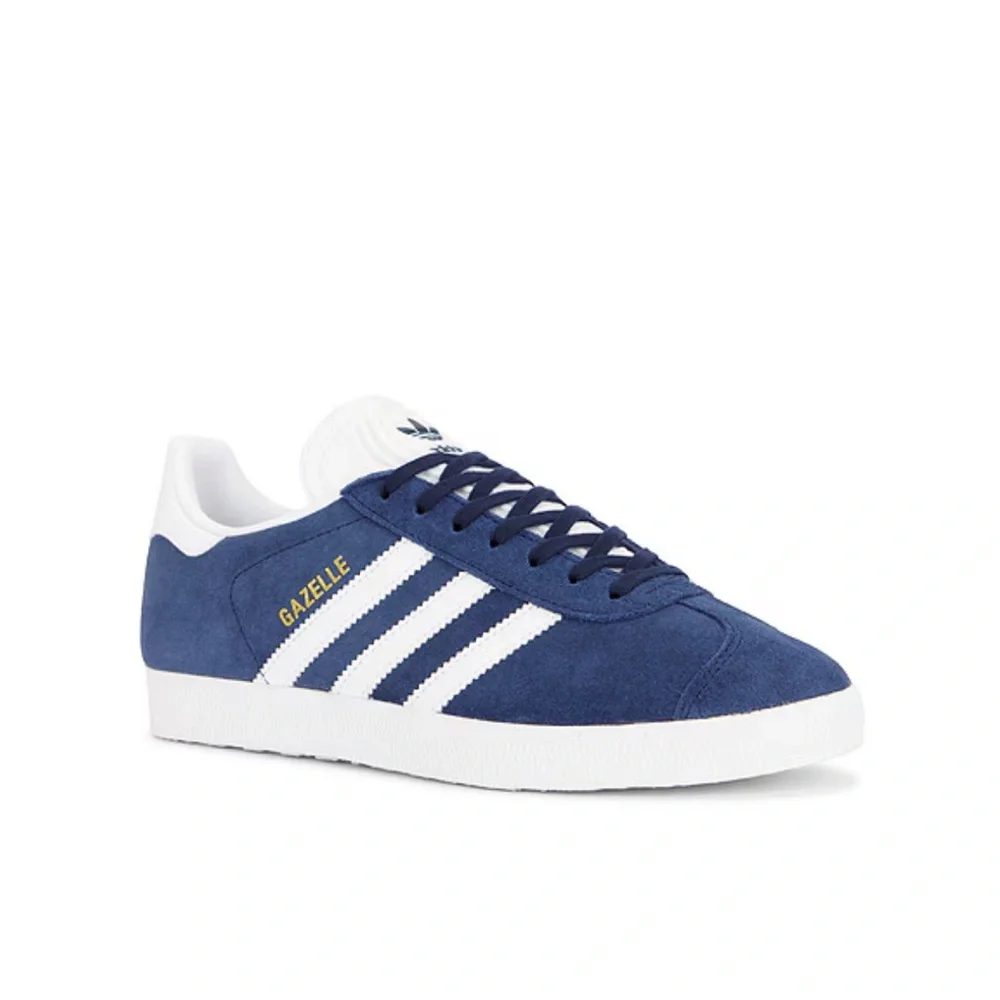 Adidas Originals Gazelle Sneakers in Collegiate Navy and White Mens 7 Womens 8 - Picture 2 of 10
